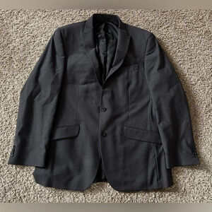 Kenneth Cole New York Mens Gray Two Button Blazer Jacket 100% Wool Size 42R